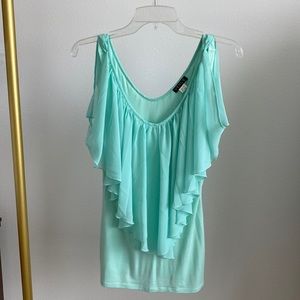 Flirty little teal top